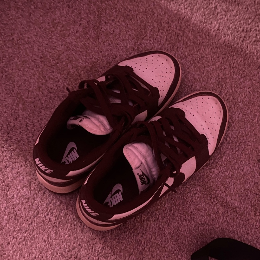 Nike Burgundy and White Athletic Shoes